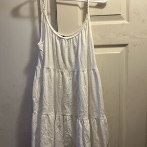 White Sleeveless Tiered Dress